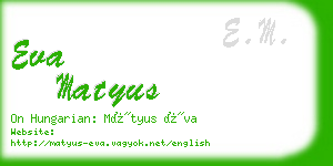 eva matyus business card